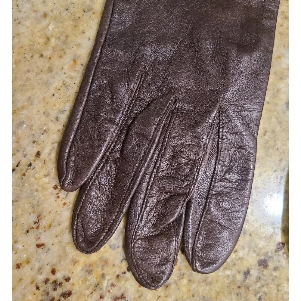 Vintage Womens Size M Brown Soft Leather Formal 10